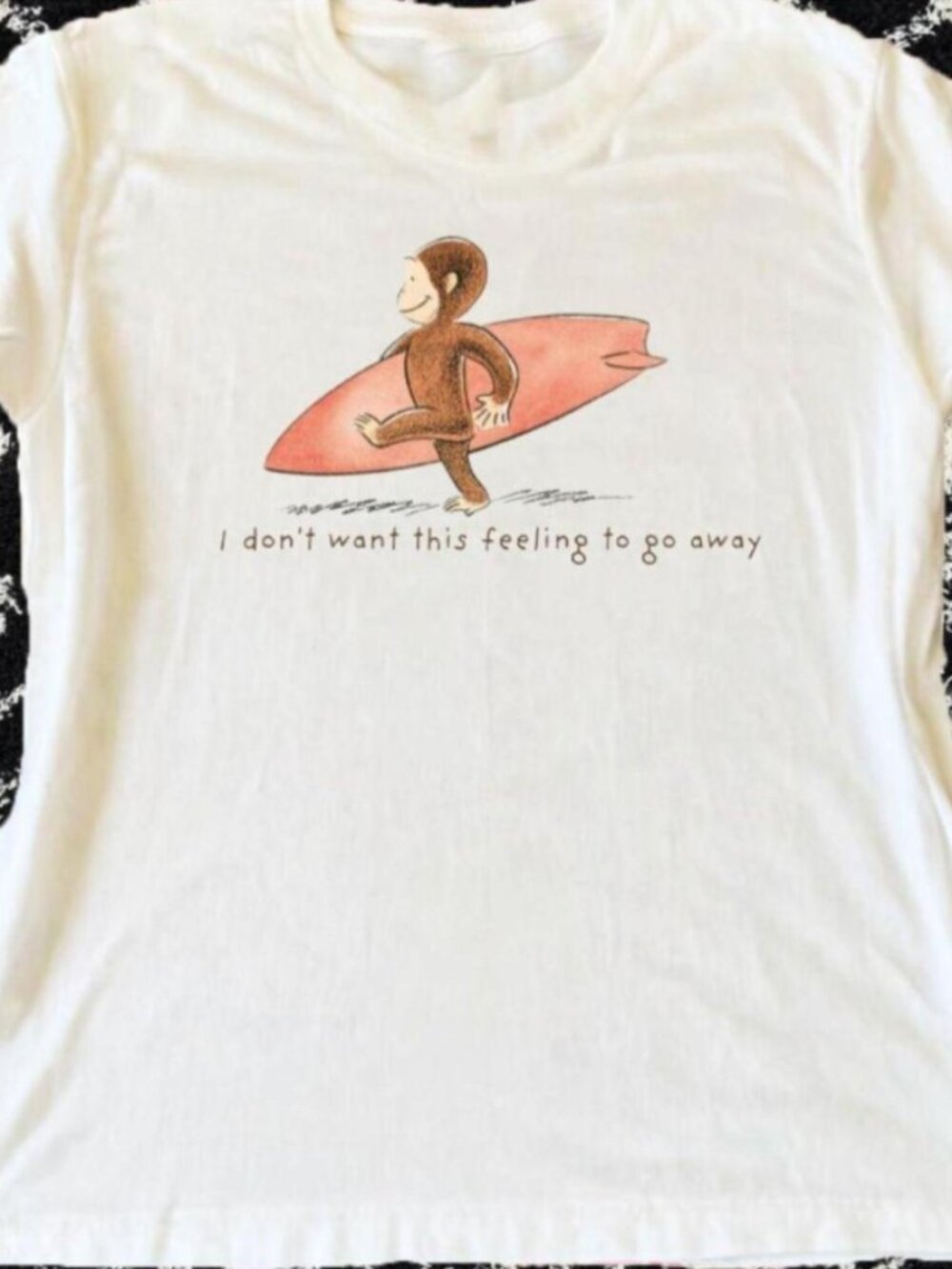 White cotton I don't want this feeling to go away graphic tee - GILDAN REPRINTED